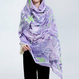 Uv Protection Silk Scarf Floral Beach Shawl_Cwasc0677