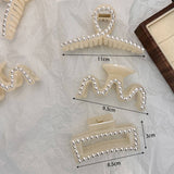 Beige Series Pearl Rhinestone Hair Claw Clip_Cwaha0616