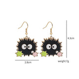 CARTOON FUNNY SEA URCHIN GHOST EARRINGS_CWAJE1846