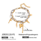 GOLD SILVER HEART BRACELET IN STAINLESS STEEL_CWAJE4650