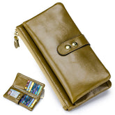 Vintage Waxed Leather Multifunctional Wallet_Cwab3812