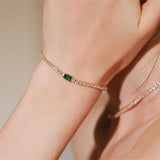 STAINLESS STEEL EMERALD ZIRCONIA NECKLACE_CWMM5557