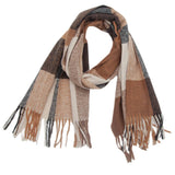 RAINBOW PLAID SCARF THICK WINTER TASSEL WRAP_CWASC0124