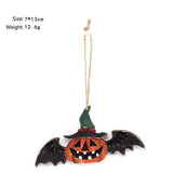 INS STYLE PAINTED PUMPKIN BAT WOOD HANGING_CWAJE05361