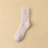 Women Leisure Coral Velvet Solid Color Socks_Cwms0347
