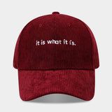 Corduroy Letter Baseball Cap Women Trendy_Cwah04649