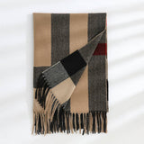 PLAID FAUX CASHMERE SCARF THICK WARM NECK WRAP_CWASC0242