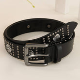 PUNK STYLE METAL FLOWER CLAW NAIL STREET BELT_CWMM3935