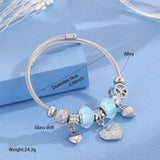 ELEGANT ALLOY COUPLE BRACELET WITH CRYSTAL PENDANT_CWMM8479