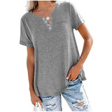 Versatile V-Neck Short-Sleeved Loose T-Shirt_Cwtbls02472