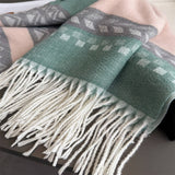 Winter Plaid Colorblock Tassel Scarf Wrap Unisex_Cwasc03273
