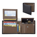 COWHIDE TRI FOLD WALLET MULTI FUNCTION RETRO WALLET_CWAB3709