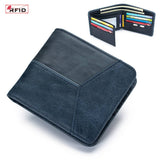 ANTI THEFT BRUSHED COWHIDE SHORT LEATHER WALLET_CWAB3788