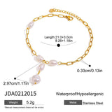 18K GOLD PEARL PAPERCLIP ANKLET STAINLESS STEEL_CWAJE4848