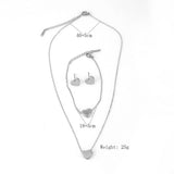 Womens Stainle Steel Heart Jewelry 3-Piece Set_Cwmm8880