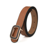 NEW LEATHER WOMENS BELT RECTANGULAR BUCKLE BELT_CWABE0701