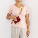 LARGE RESIN ACRYLIC BAG CHAIN WIDE SHOULDER STRAP_CWMM5097