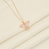 STYLISH VINTAGE ZIRCON BUTTERFLY NECKLACE_CWAHA0881
