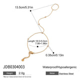 18K GOLD DOUBLE LAYER CHAIN RING BRACELET_CWAJE4640