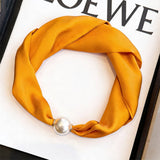 Solid Pearl Magnetic Silk Neck Scarf_Cwasc03939