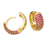 18K GOLD PLATED GEOMETRIC ROUND EARRINGS_CWAJE0978