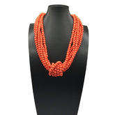 BOHEMIAN MULTI LAYER WOODEN BEAD KNOT NECKLACE_CWMM4735