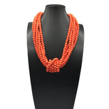 BOHEMIAN MULTI LAYER WOODEN BEAD KNOT NECKLACE_CWMM4735