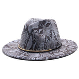 Wool Felt Hat Snake Pattern Retro Outdoor Jazz Hat_Cwah2598