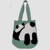Women Casual Panda Knitted Handbag Shoulder Bag_Cwab0850