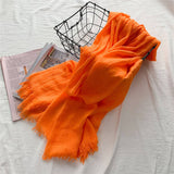 COTTON LINEN SOLID COLOR BEACH SHAWL SCARF _CWASC0197