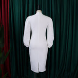 SOLID COLOR TEMPERAMENT FASHION PLUS SIZE DRESS_CWDMD3707