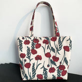CANVAS TOTE BAGS WITH FRESH FLORAL PLAID_CWAB2047