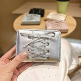 Solid Color Bow Pu Zipper Wallet, Large Capacity_Cwab06247