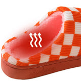 Household Simple Checkered Cotton Slippers_Cwshs0332