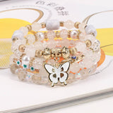 MULTI LAYER BUTTERFLY AND FLOWER BRACELET_CWAJE2230