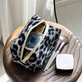 Leopard Corduroy Makeup Baglarge Travel Wash Pouch_Cuab00763