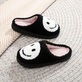 HALLOWEEN SMILEY FACE EMBROIDERED COTTON SLIPPERS_CWSHS0858