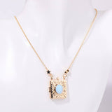HEART FLOWER ALBUM PENDANT NECKLACE_CWMM5331