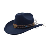 COUPLE FEDORA JAZZ HAT WESTERN ETHNIC WOOL HAT_CWAH04382