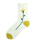 CUTE PRINTED CREW SOCKS WITH TWIST BUBBLE EDGE_CWAH1117