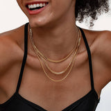 FASHIONABLE THREE LAYER SNAKE BONE CHAIN NECKLACE_CWMM3577