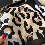 LEOPARD PRINT SATIN SQUARE SCARF HAIR WRAP_CWASC1425