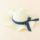Women Bow Beach Sunscreen Straw Hat_Cwah1436