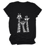 Womens Giraffe Print Casual Summer T-Shirt