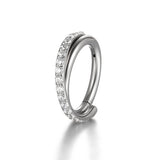 DOUBLE ROW ZIRCON CLOSED NOSE RING PIERCING_CWMM9533