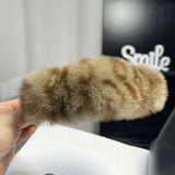 FUZZY BUNNY FUR HAIR CLAW LARGE LAZY STYLE CLIP_CWAHA3323
