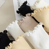 Womens Solid Color Ruffle Ankle Socks_Cwms0127