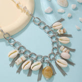 BOHEMIAN VINTAGE SHELL COMBINATION NECKLACE_CWAJE1568