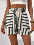 Straight-Leg,High-Waisted Wide-Leg Loose Shorts