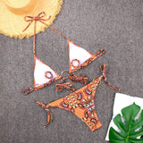 METAL RING BIKINI SET SEXY TIE SIDE SWIMSUIT_CWMW0257
